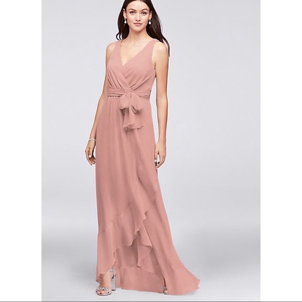 David’s Bridal Ruffle Chiffon Bridesmaid Dress